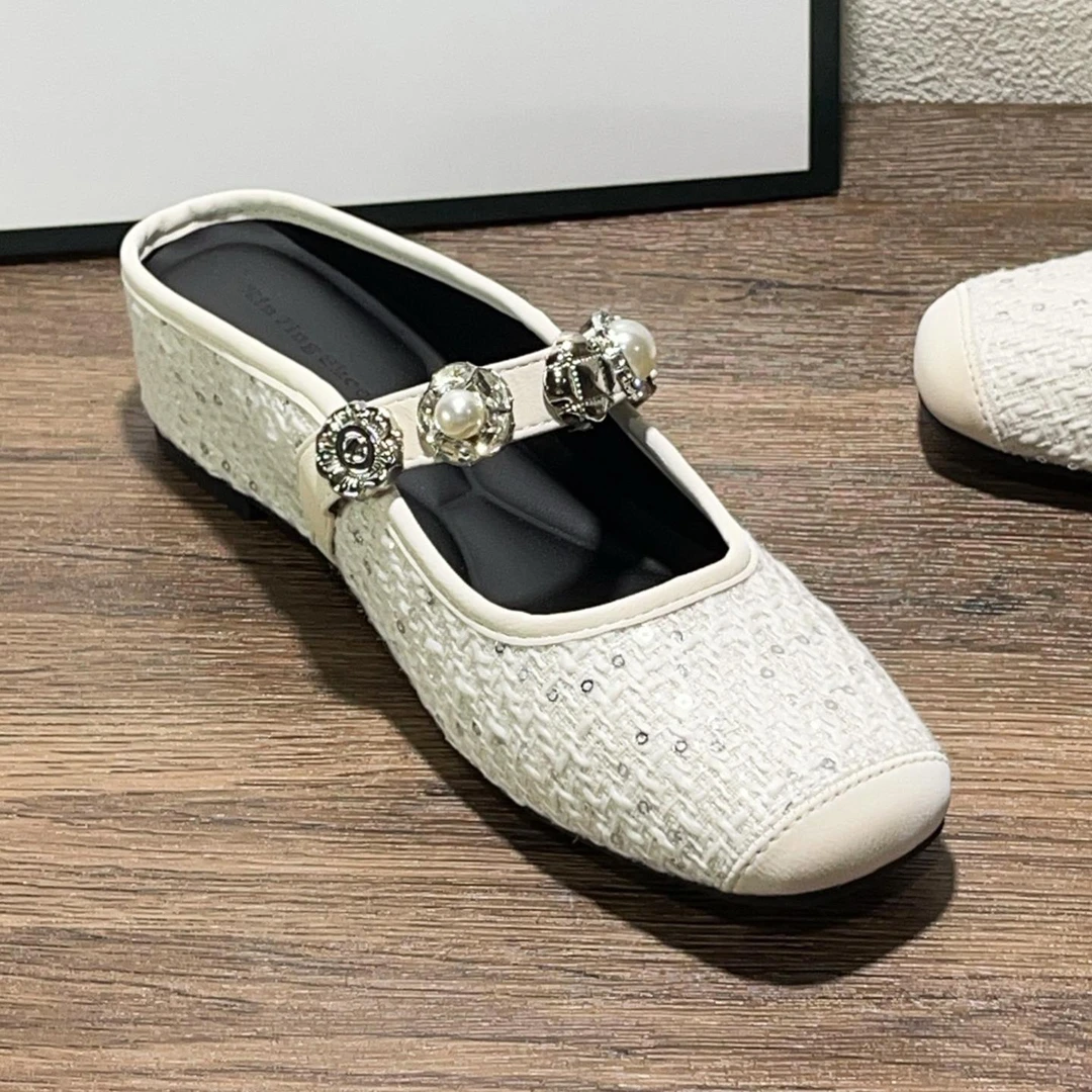 休闲内增高包头拖鞋女2025夏季新款仙女风百搭一脚蹬气质外穿半拖