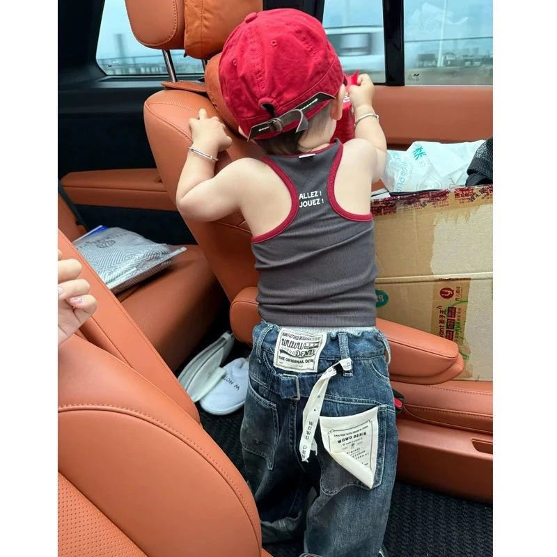 夏季短袖撞色挂肩吊带背心T恤洋气时髦内搭上衣