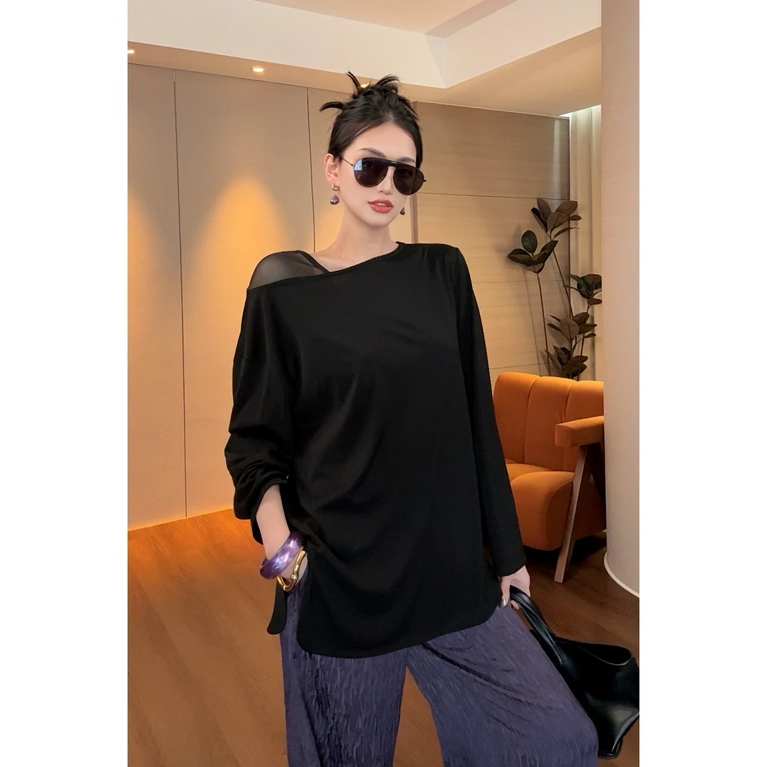 紫紫 香肩氧气T  凉感莱赛尔竹节纱时髦氧气感T恤上衣ZD03SZYL248