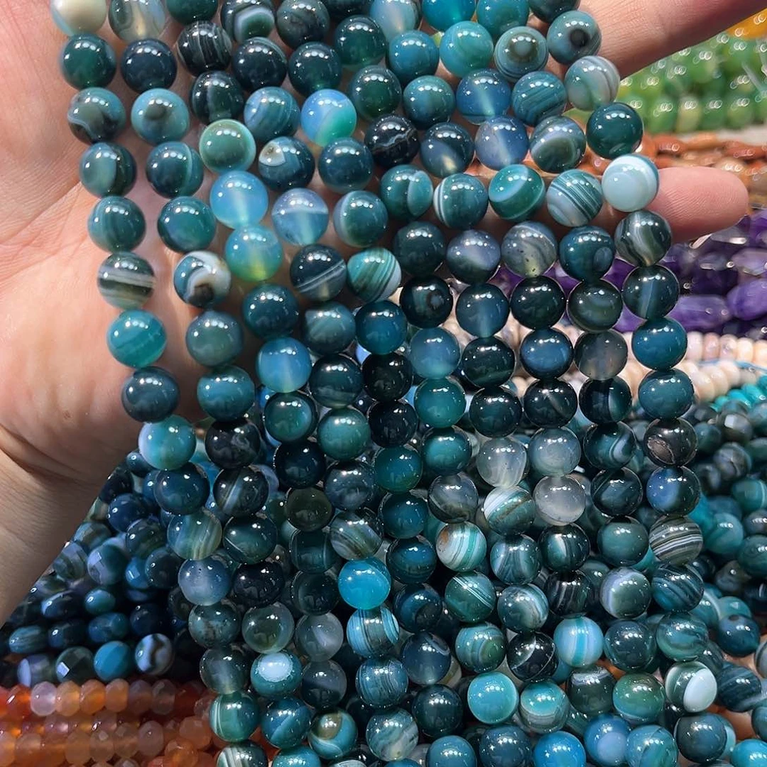 玛瑙/玉髓合金珠宝半成品玛瑙10mm一条