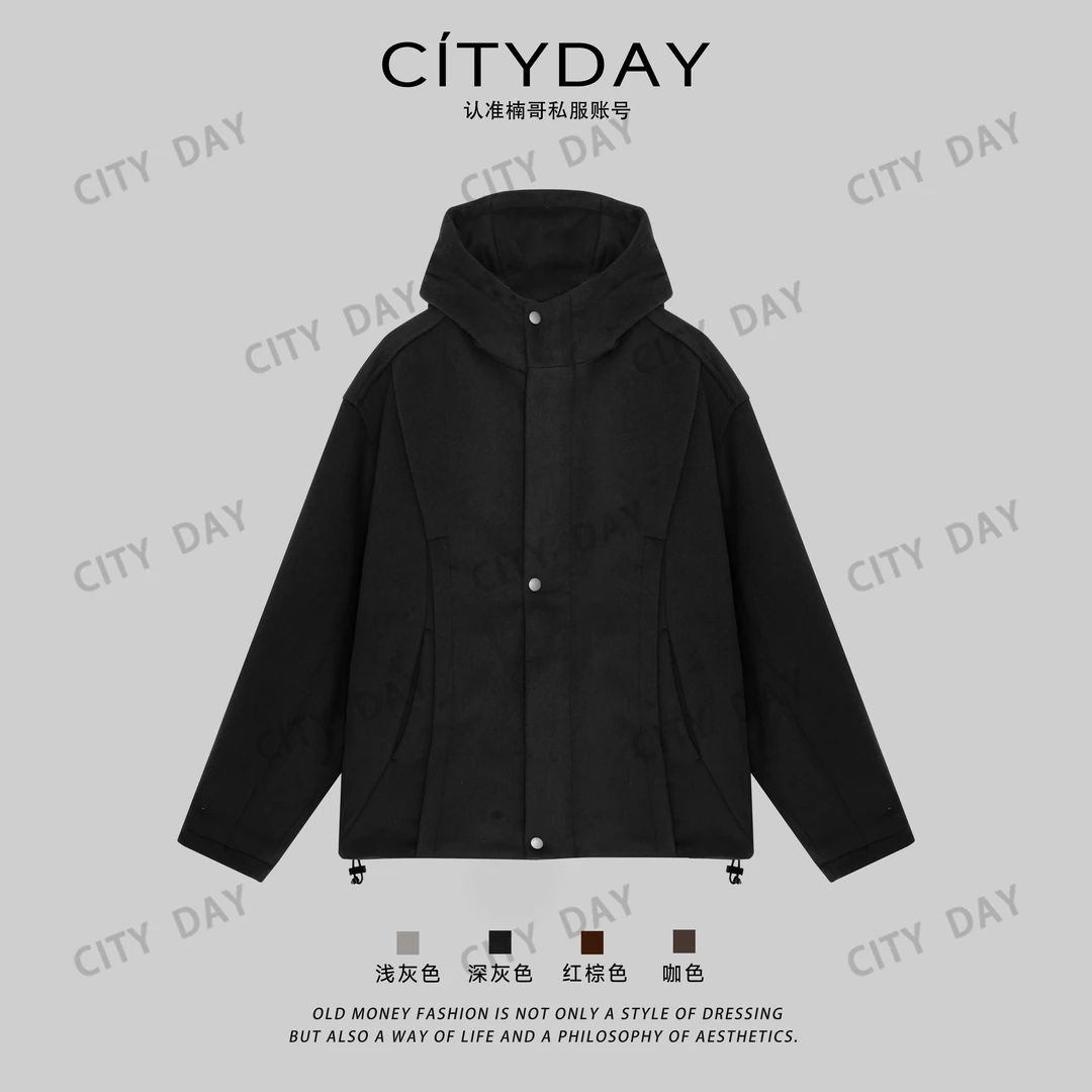 CityDay【楠哥】可可绒·暖冬精纺羊毛软糯无性别连帽羽绒服 70286