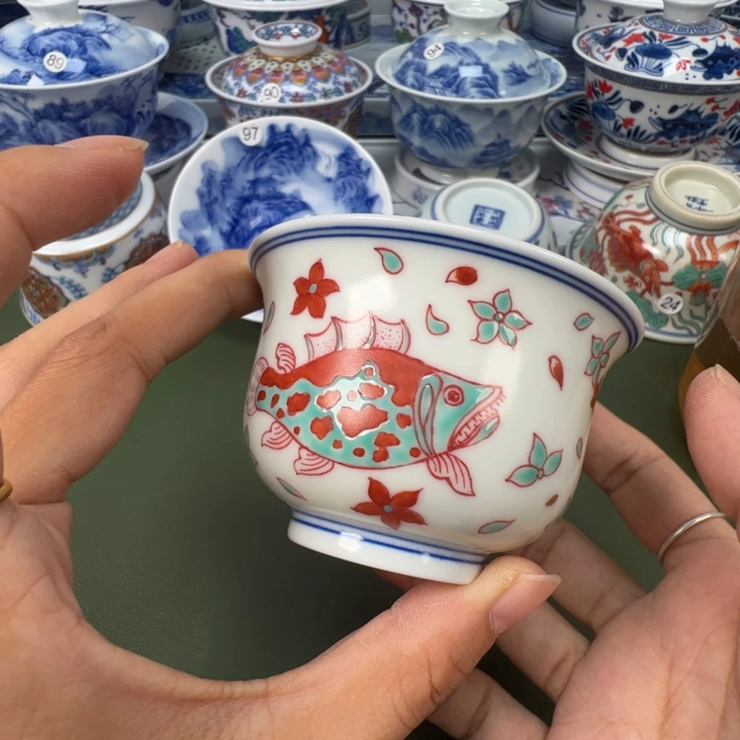 陶瓷景德镇纯手工纯手绘茶具木木27