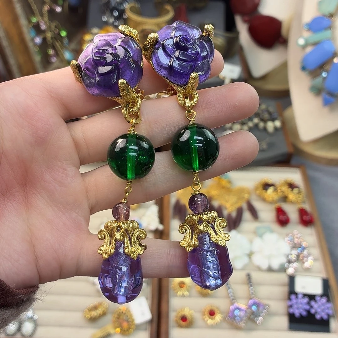 琉璃合金合金复古琉璃耳夹