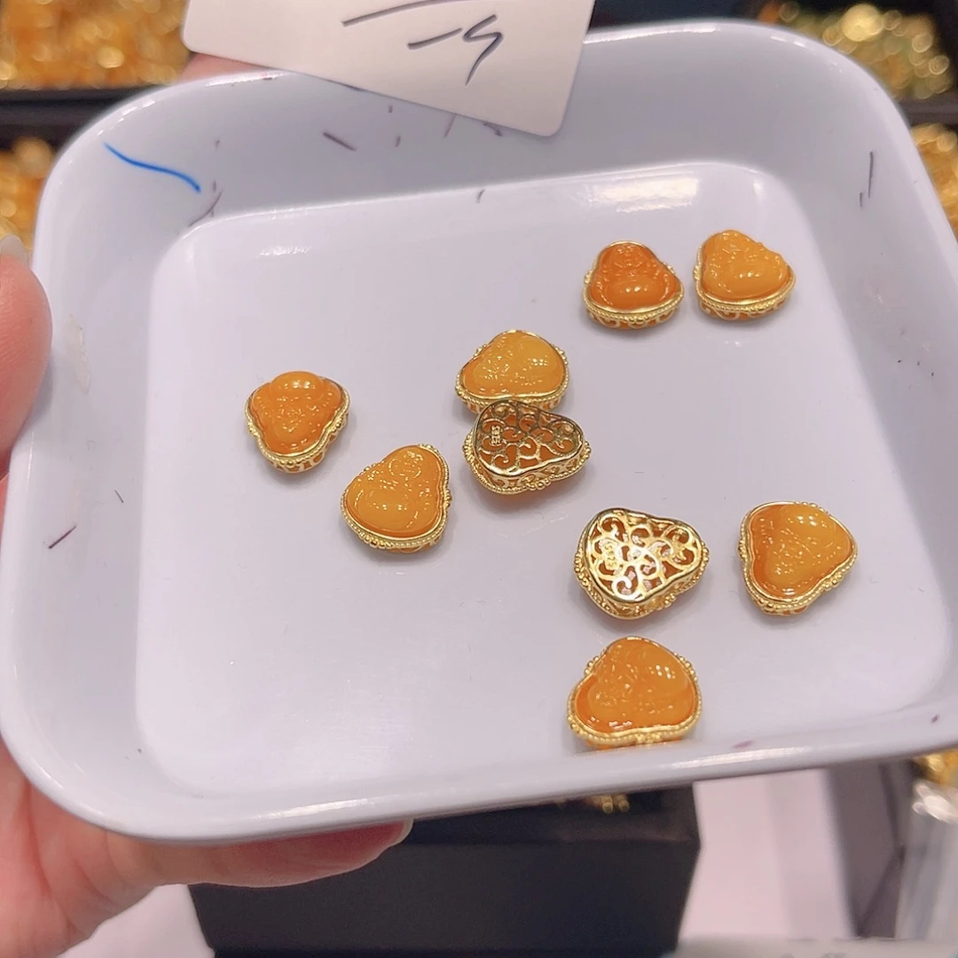 水晶珠宝半成品银S925镀金镶嵌188 。