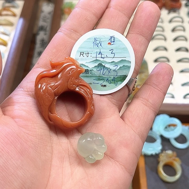 蛇纹石玉戒指合金❄️****