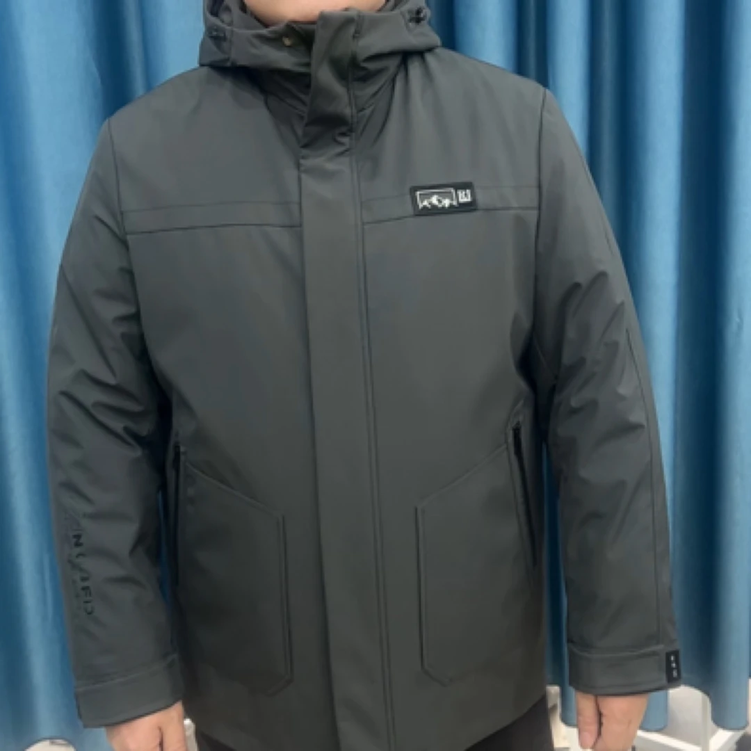 冬季66-13男式连帽可脱卸百搭商务男士