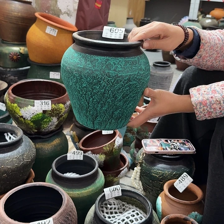 绿色坛子605高度20口径14