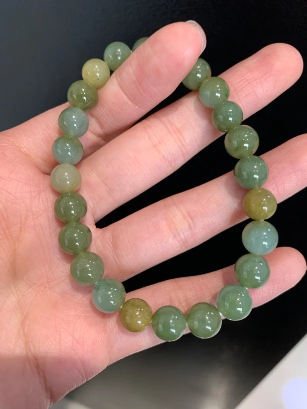 多彩翡翠珠子手串