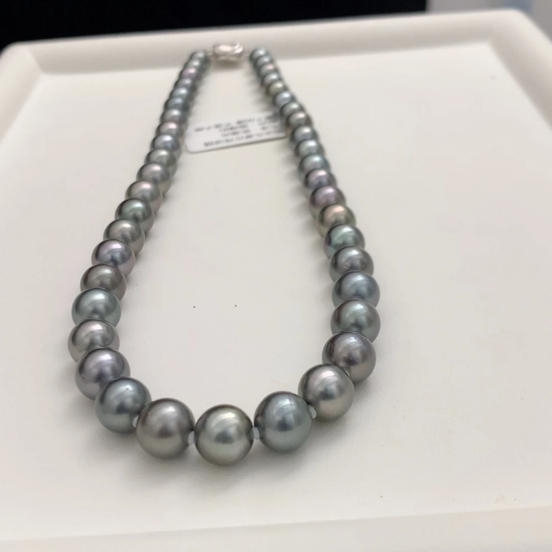 颈饰未镶嵌海水珍珠8.1-9.9mm铂金灰项链