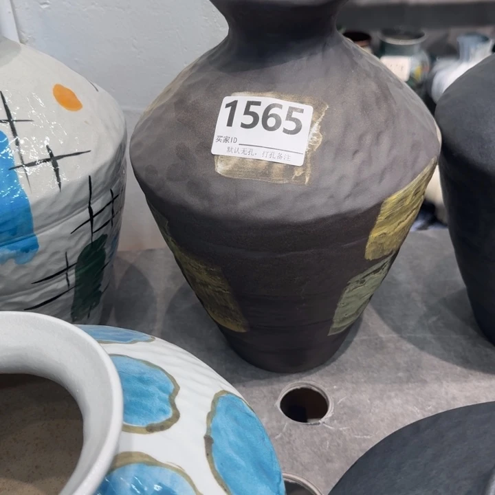 花***里瓷片景德镇高温花器编码1565高33口6默认无孔