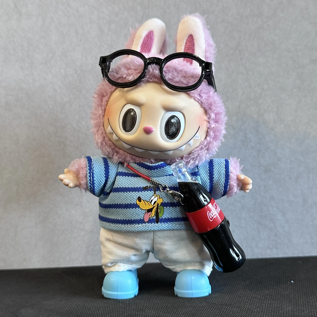 现货马卡龙搪胶拉布布娃娃衣前方高能坐坐派对labubu3.0玩偶衣服