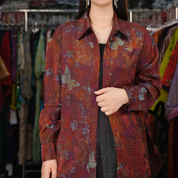 0398女装国风提花精品中式外套新中式双面