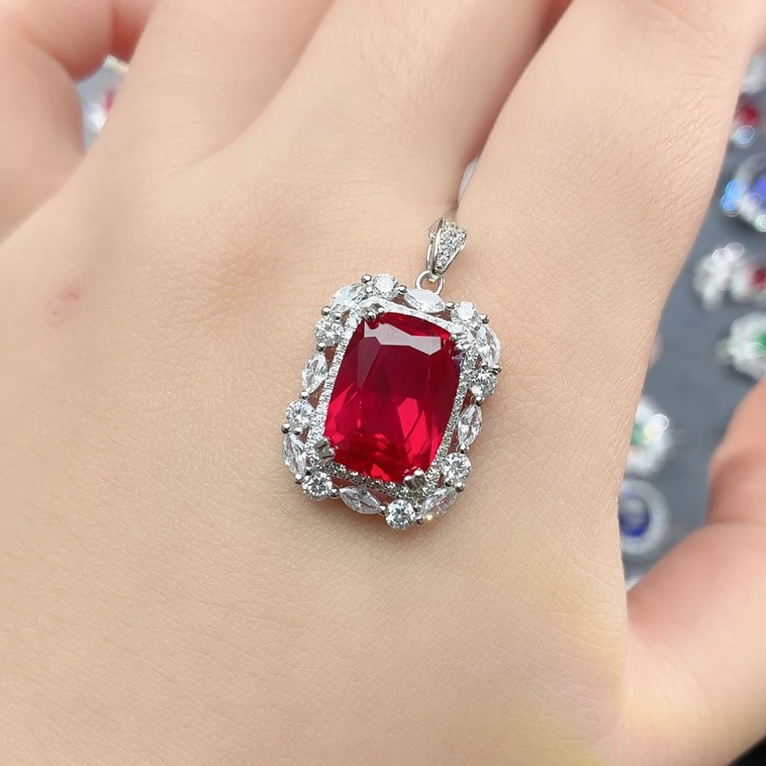 吊坠925银培育巴西卢比莱