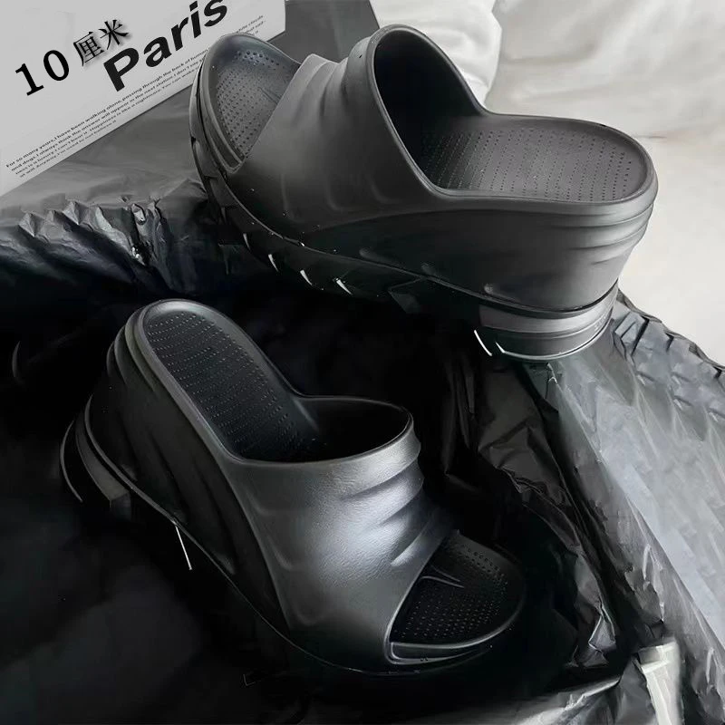 10CM时尚厚底拖鞋女夏季外穿2025新款防滑耐磨增高休闲百搭凉拖鞋