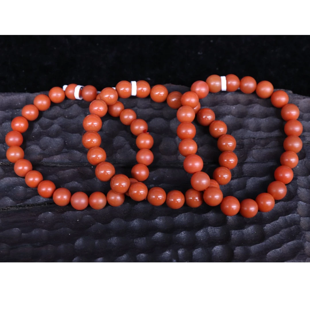 1原矿无优化天然南红大水沟单圈8mm左右随机发一件有纹慎拍