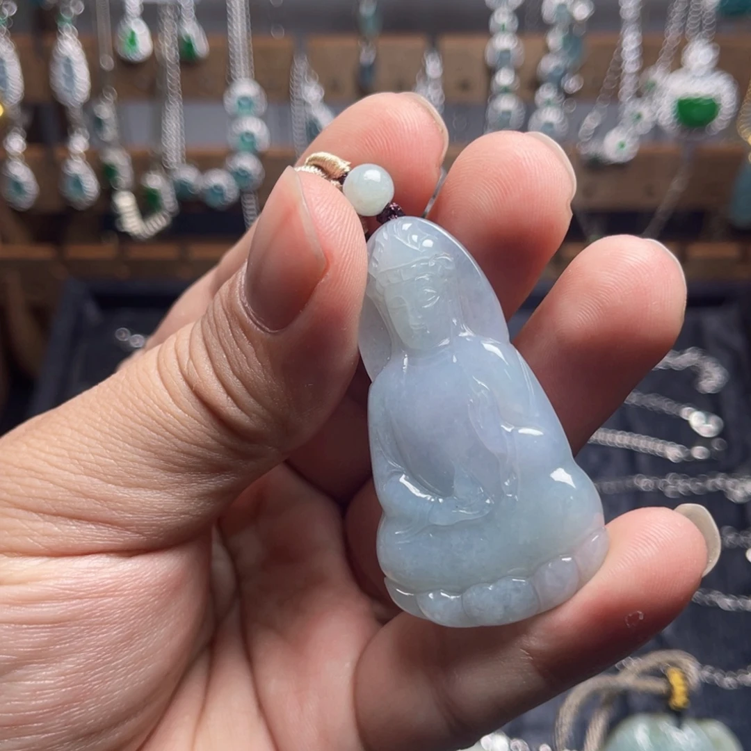 翡翠未镶嵌挂件观音