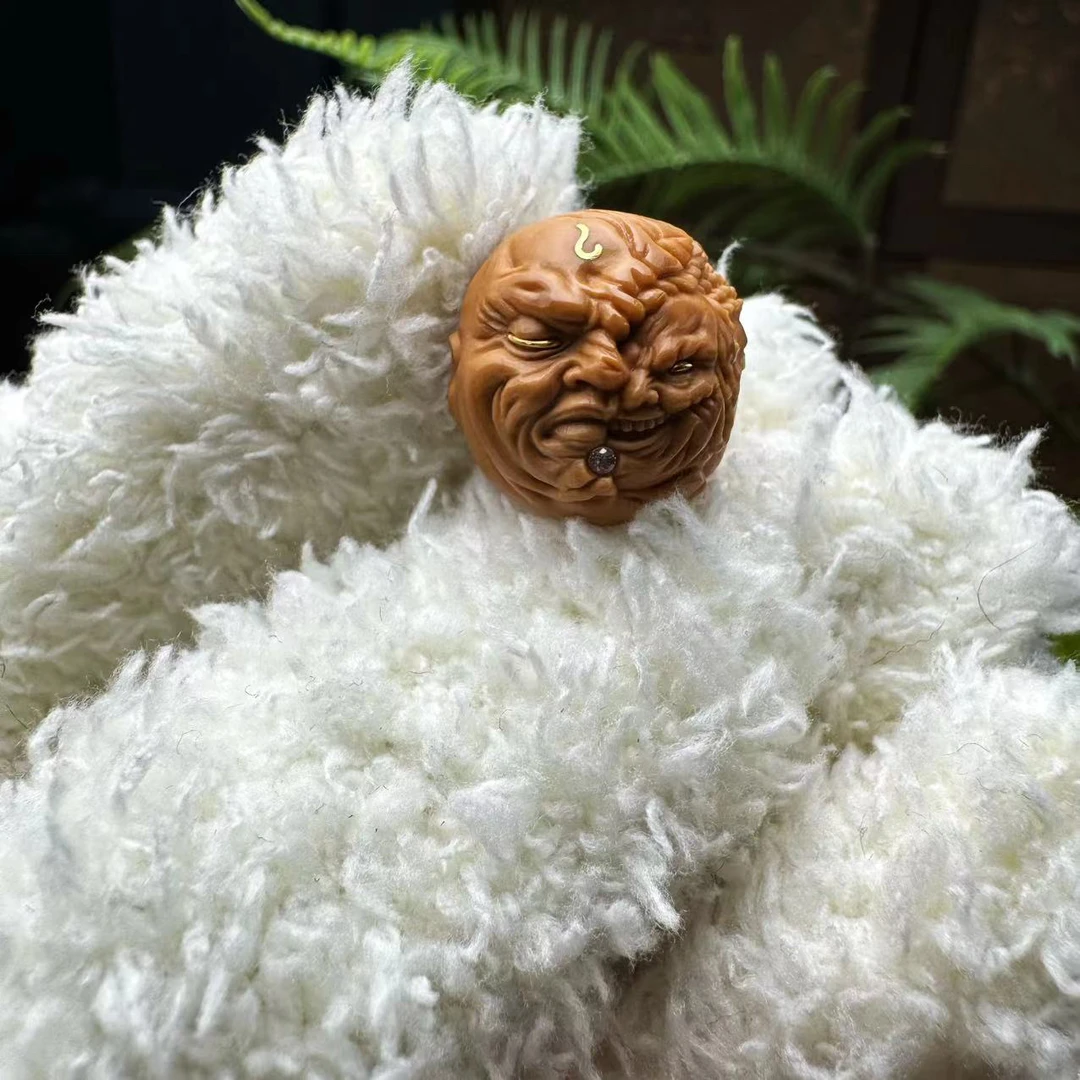 猴头核桃雕刻夺面静思佛爷