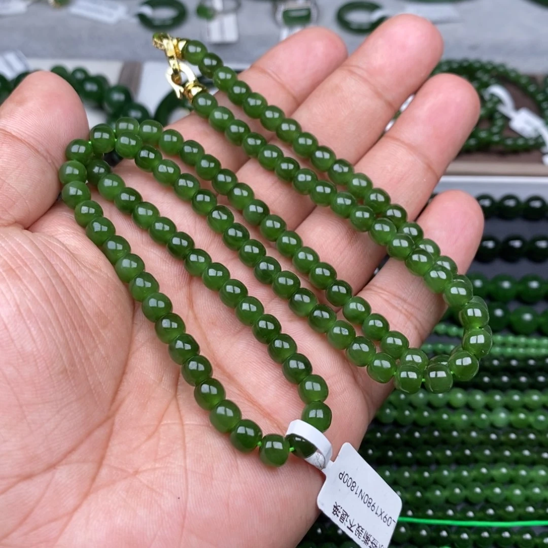 项链未镶嵌和田玉（碧玉）6mm
