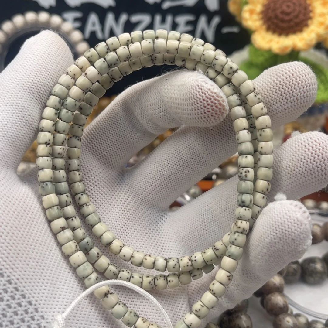 手串星月菩提石玉青花瓷5×4同枝果长串精抛