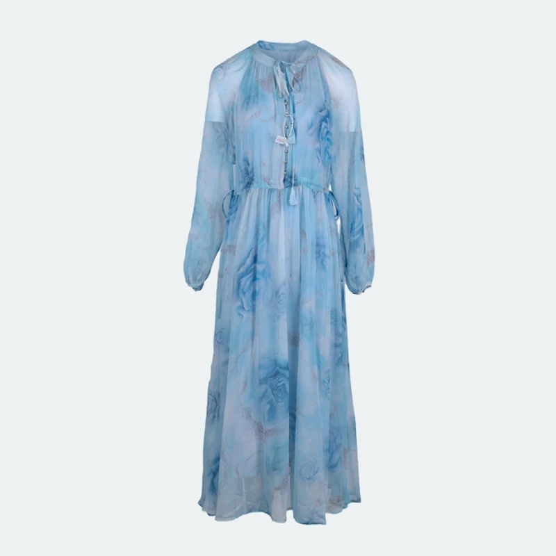 【文文原创】重磅100桑蚕丝连衣裙Y24C9103-3