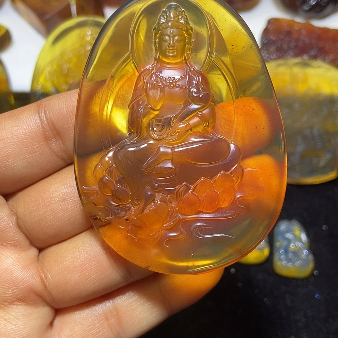 琥珀未镶嵌颈饰缅甸天然琥珀吊坠