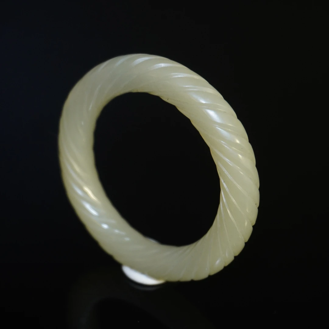 20世纪和田玉绞丝环/HY034764/金玉良缘/槐荫山房