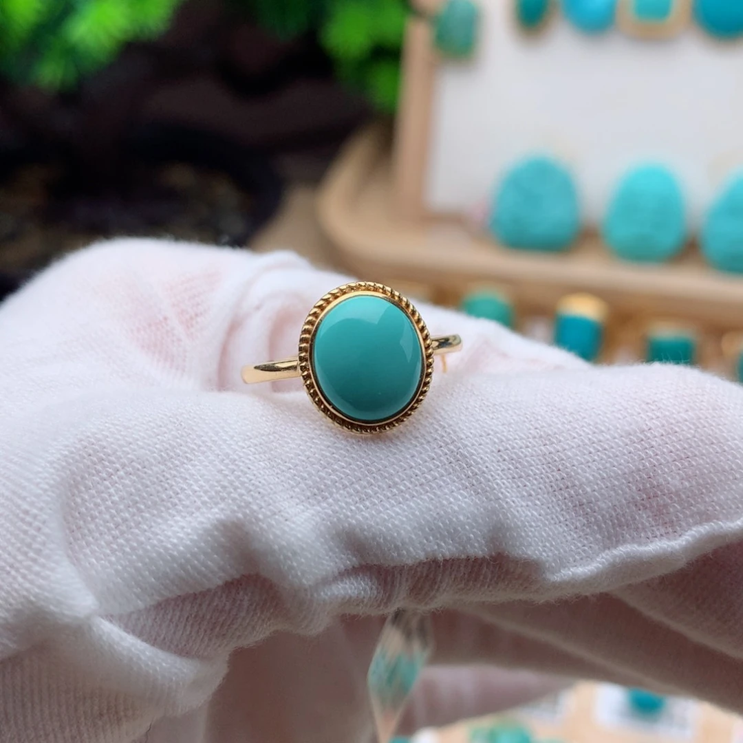 绿松石珠宝奇石18K金镶嵌