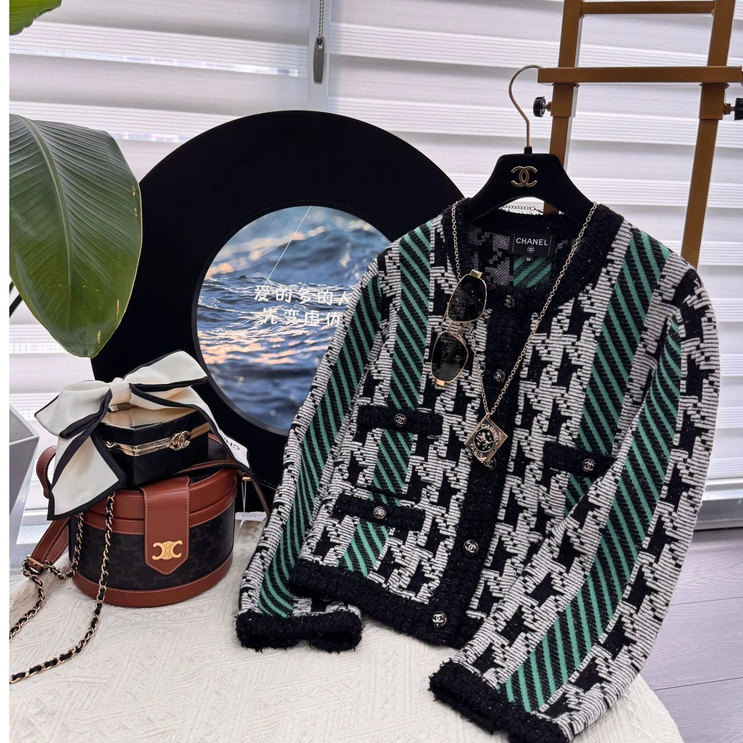 99新 Chanel/香奈儿 24P 千鸟格外套36码半裙36码腰围65