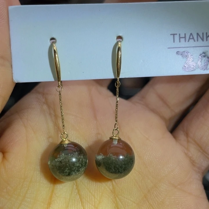 18K金镶嵌颈饰水晶绿幽灵单珠定制