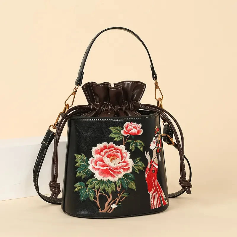 斜挎包女新款国风时尚刺绣牡丹女士小包手提包美人花旦女包单肩包