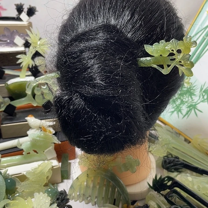 蛇纹石玉合金发饰