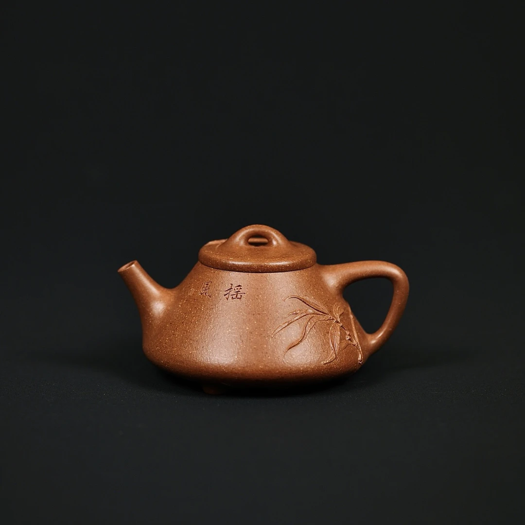 竹瓢·本色泥绘·全手工 小高货 容量180cc/本山葵黄段