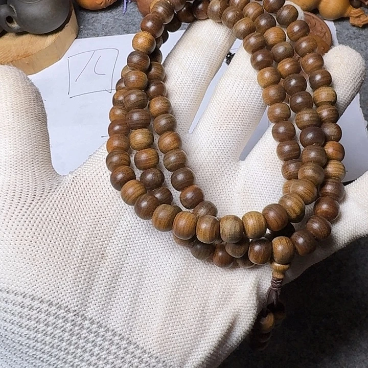 念***随手串/手链檀香木老山檀香黑肉满虎皮纹7/8/108老型沉水