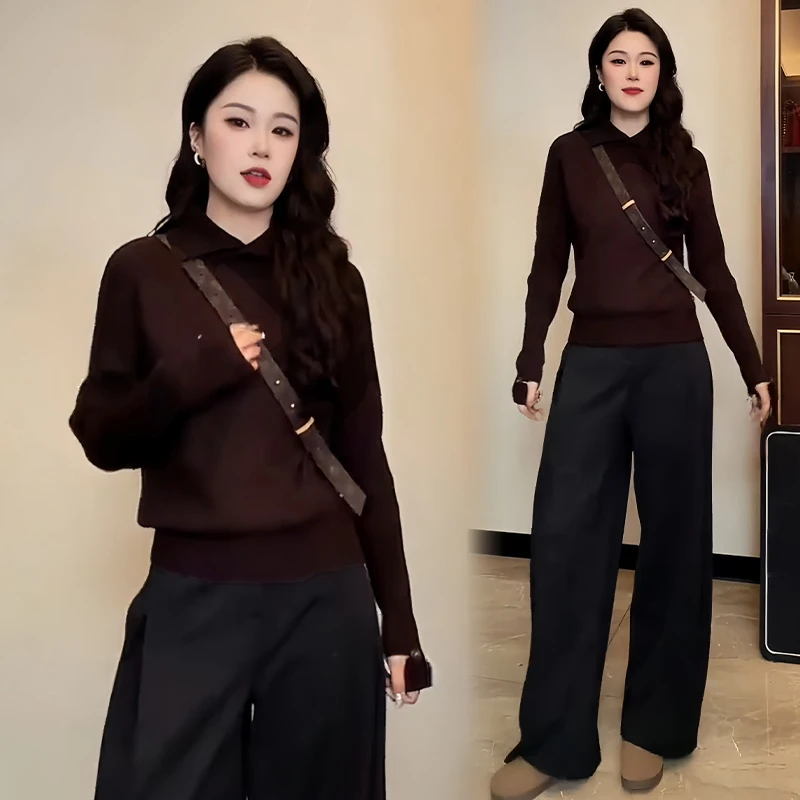韩系高级感舒适保暖毛衣女2025冬季新款简约显瘦半高领套头针织衫