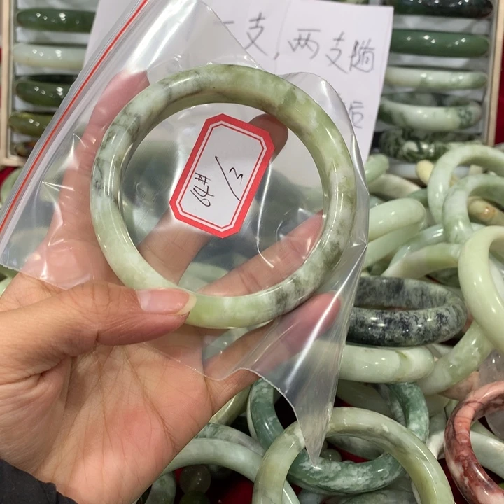 未镶嵌蛇纹石玉手镯平**福3