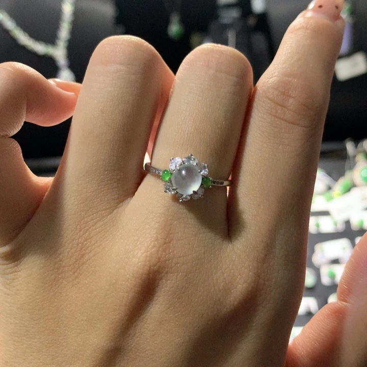 翡翠银S925镶嵌戒指