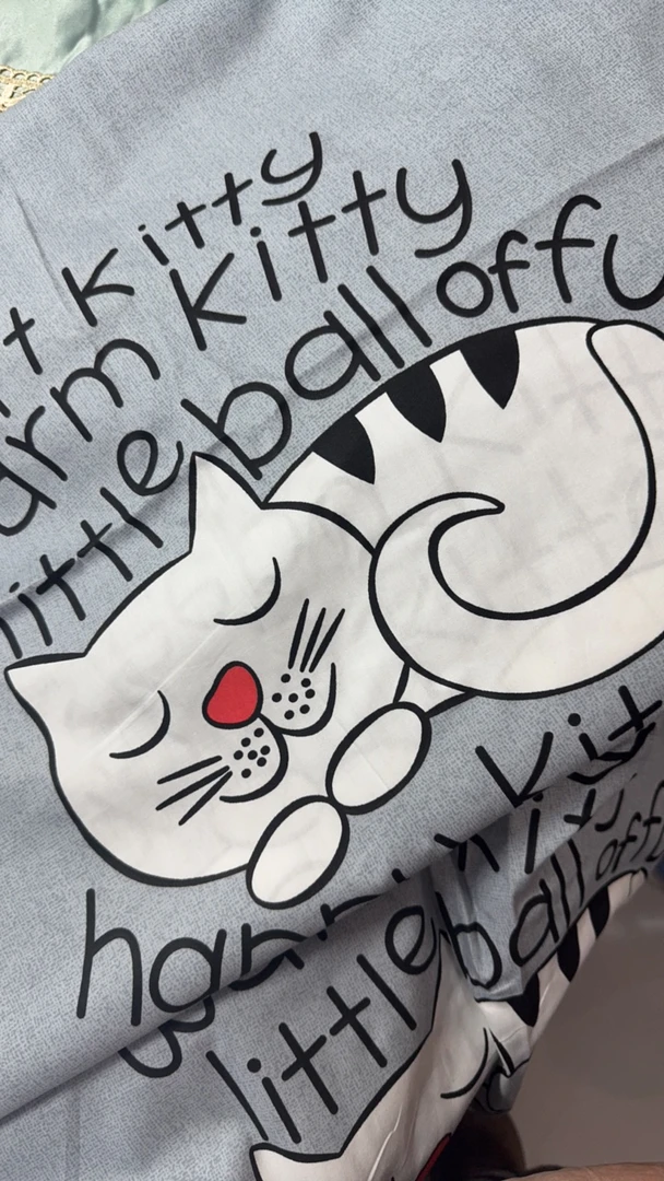 被套  小猫 灰色