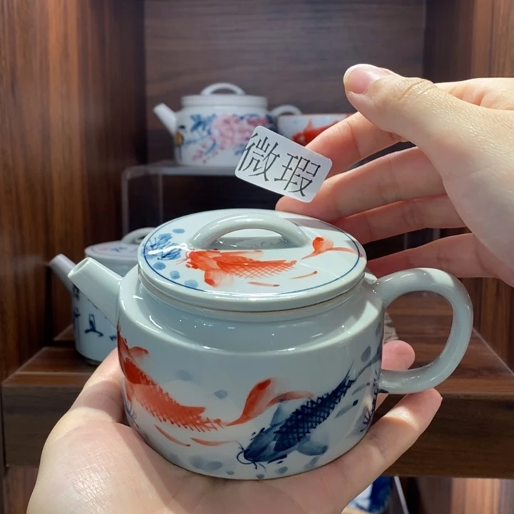 釉下彩老陶泥手工绘制