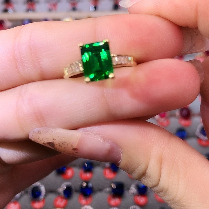 透辉石戒指银S925镶嵌