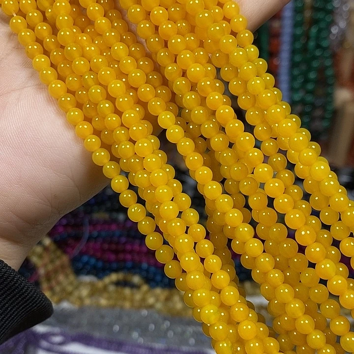 玛瑙/玉髓未镶嵌珠宝半成品A级玛瑙卡4mm一条