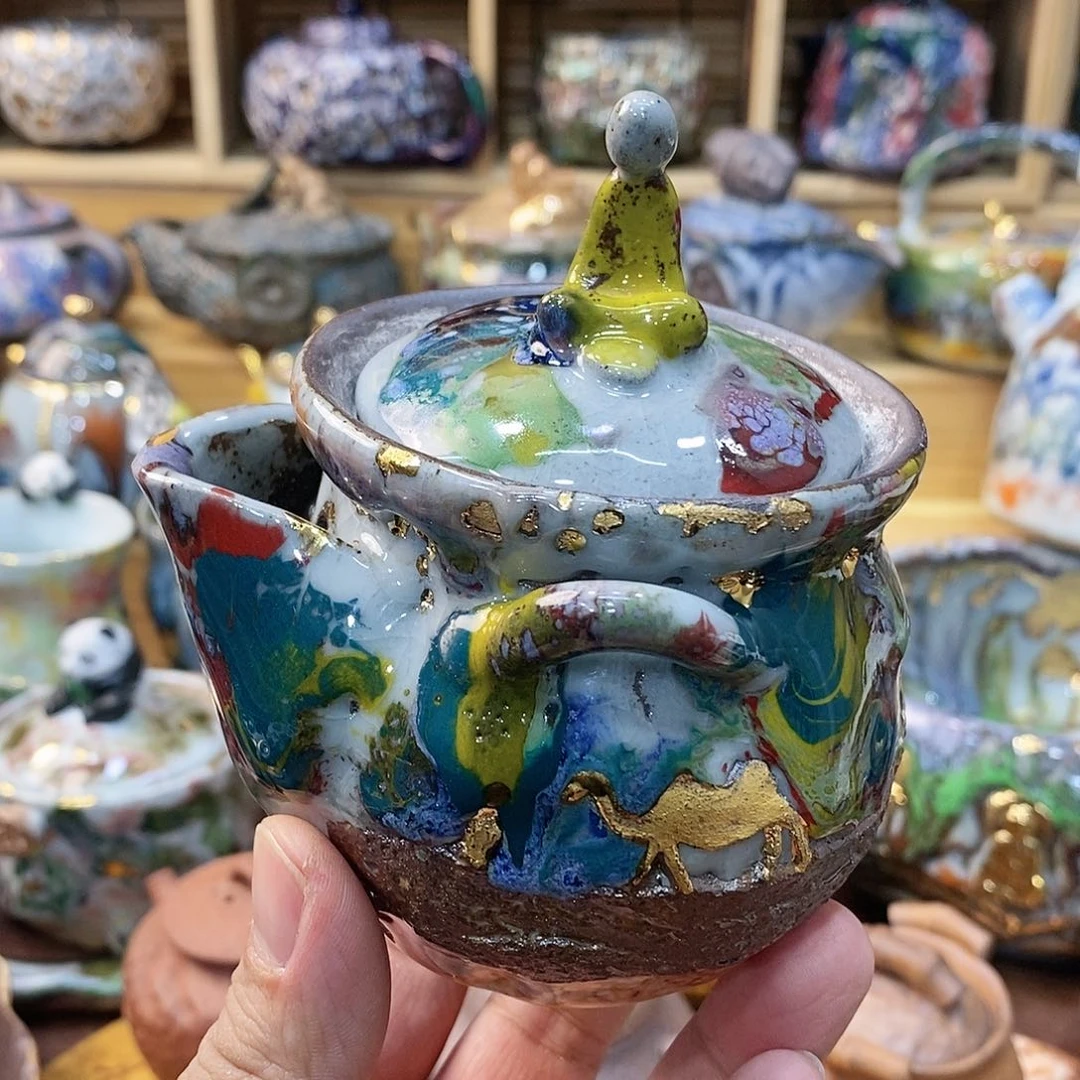 粗陶志野柴烧茶器