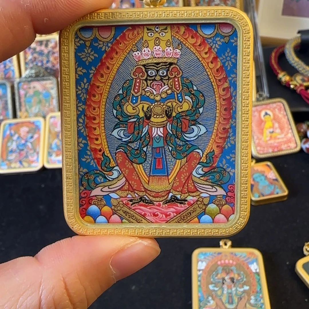 吊坠大****桃扎基拉姆热贡唐卡