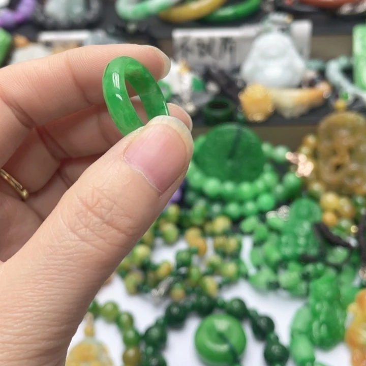 翡翠未镶嵌手链戒指35