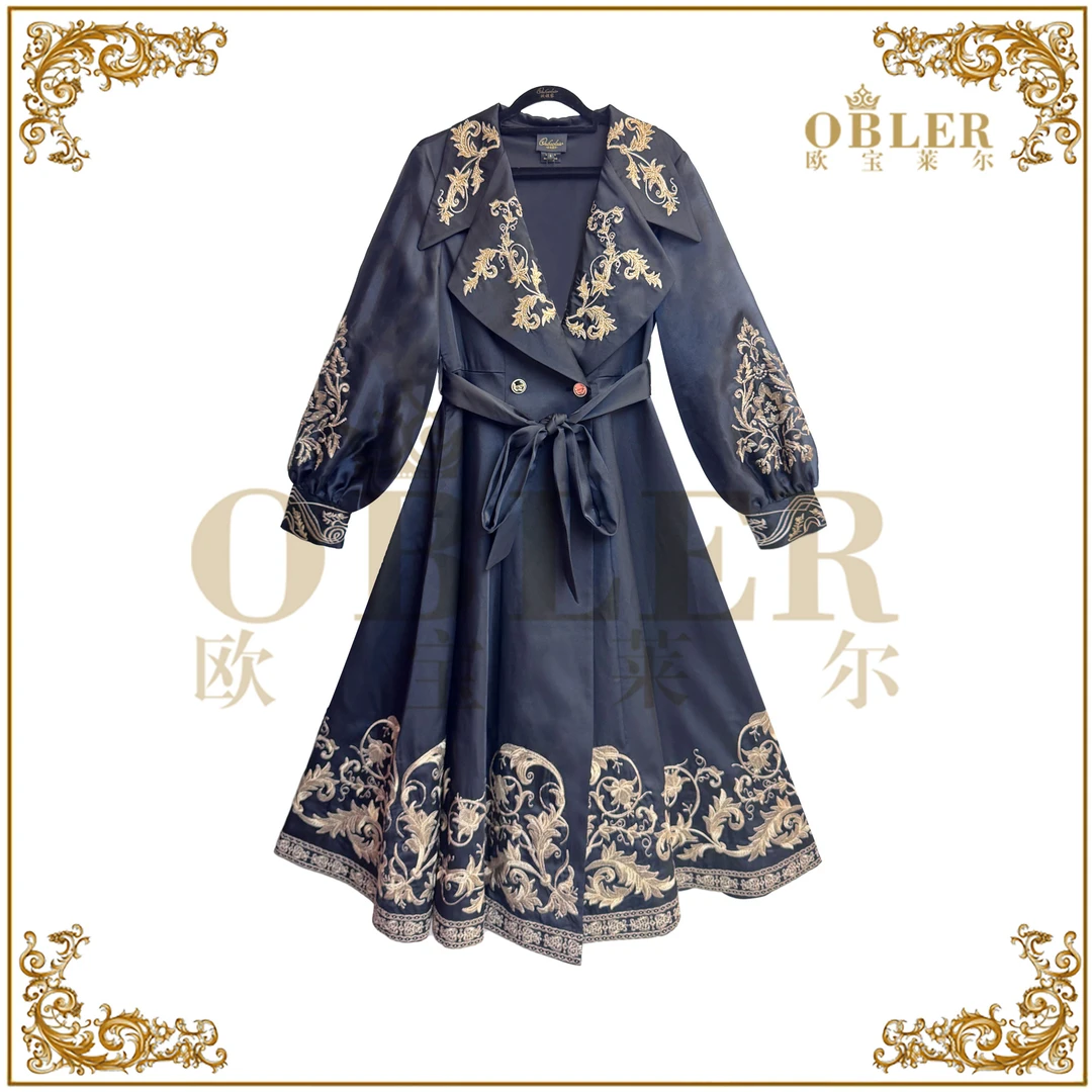 【欧宝莱尔】新款气质时尚轻奢优雅高定刺绣外套305-25153-3