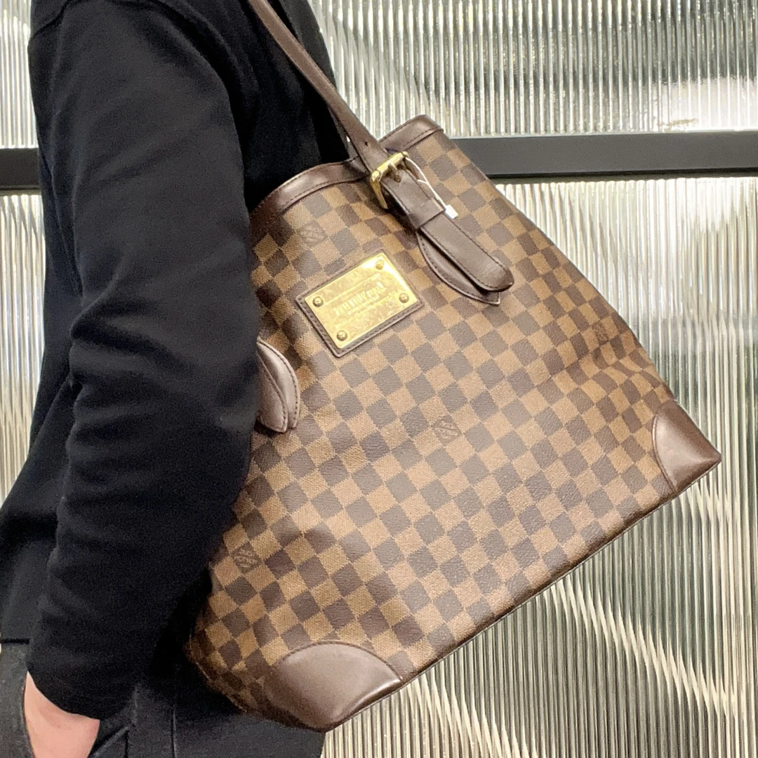 95新 LouisVuitton/路易威登 【涛】 棕棋盘格 单肩托特包