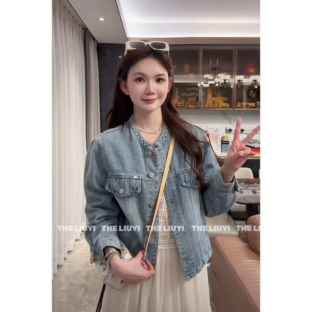 【LIUYI】西西里~2025春季新款时髦百搭牛仔外套时尚显瘦外套52243