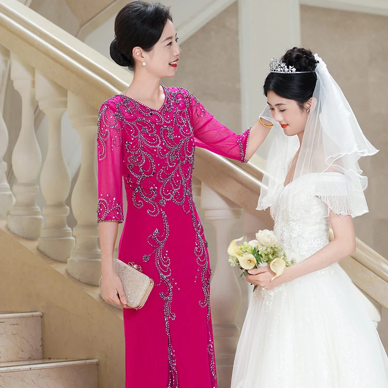 5998高级感轻奢演出敬酒主持人晚礼服高端重工喜妈妈结婚婚宴礼服