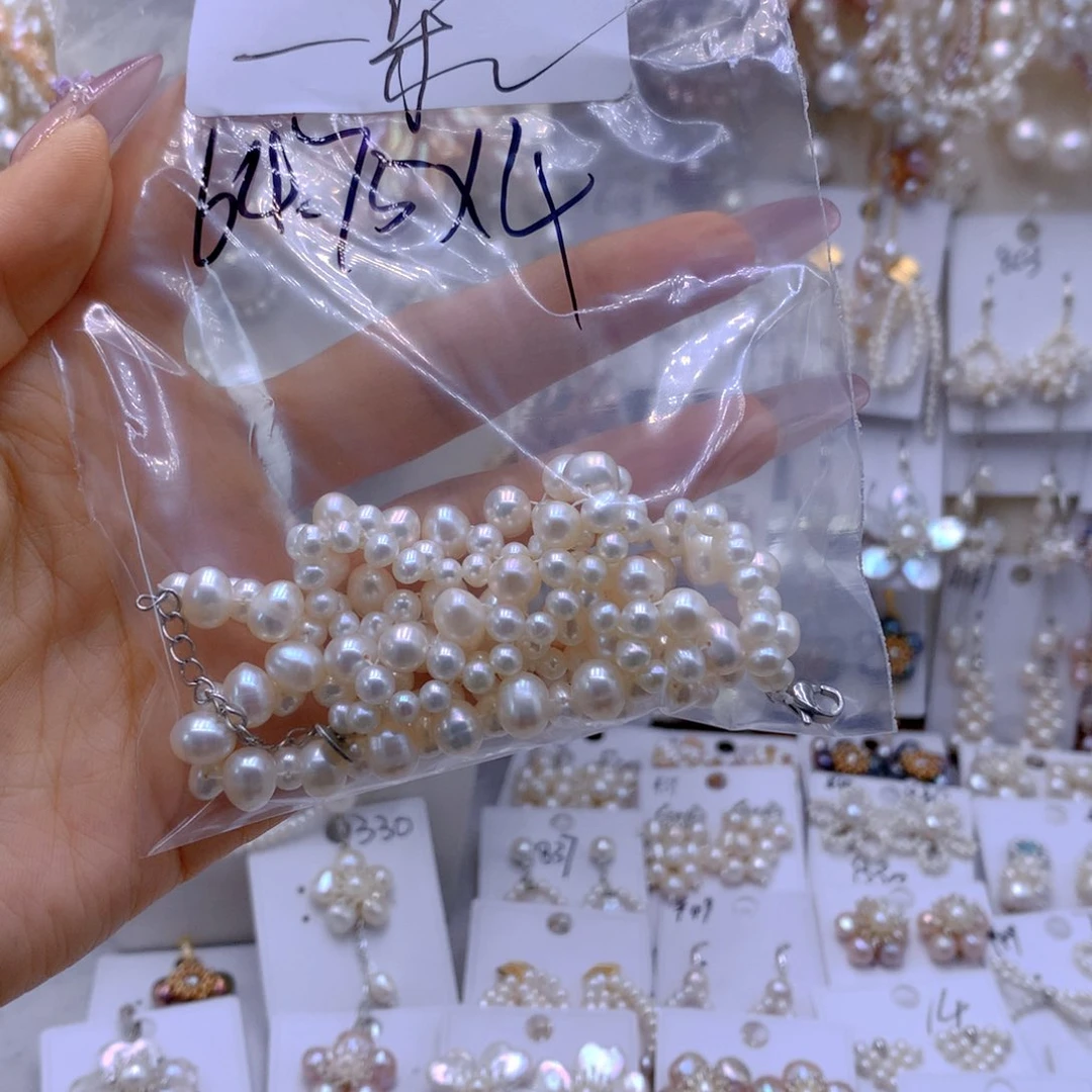 银S925镶嵌耳饰淡水珍珠一*莲