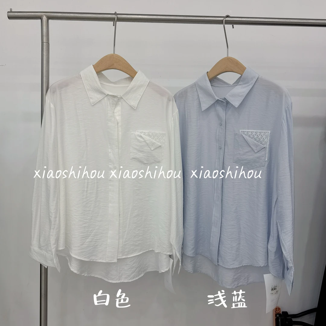 小时候女装店口袋蕾丝衬衫3369