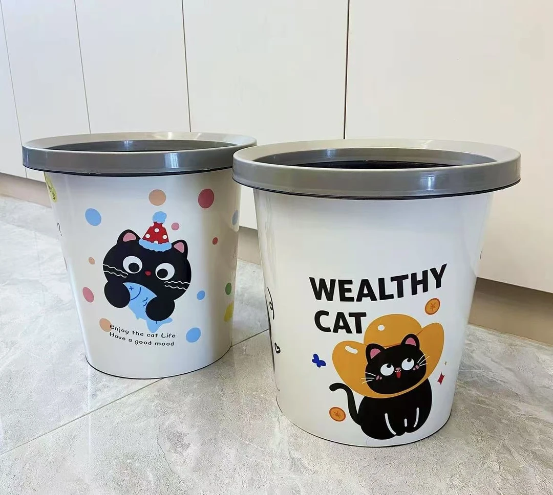 【2个装】高颜值新款多巴胺猫咪可爱时尚垃圾桶百搭家具大容量